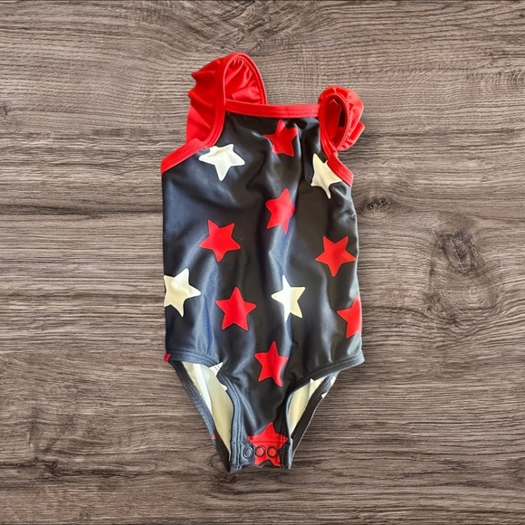 Carter's Child of Mine Toddler Girl Ruffled Star Swimsuit, 1 Piece, 12M - Picture 1 of 5